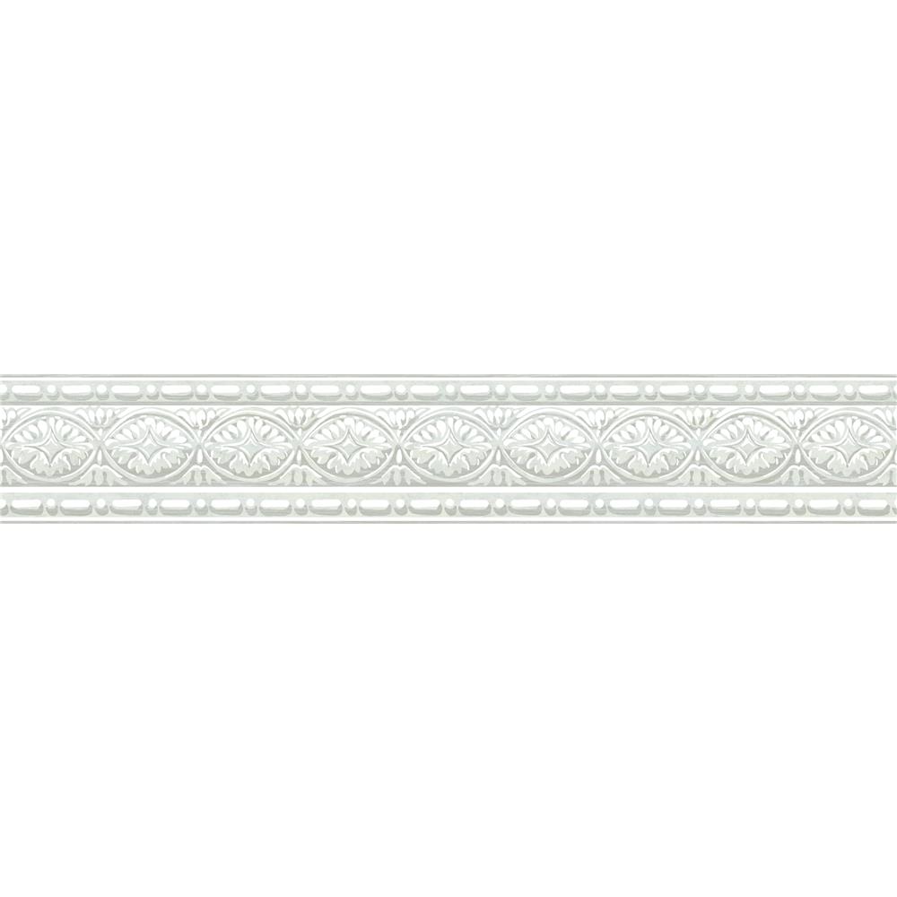Roommates by York RMK11506BD Sculpted Architectural Peel & Stick Border in White, Beige